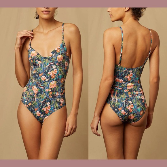 Onia Other - NEW $245 Onia [ XS ] Chelsea One Piece Swimsuit in Navy Multi Jungle Mosaic 7062